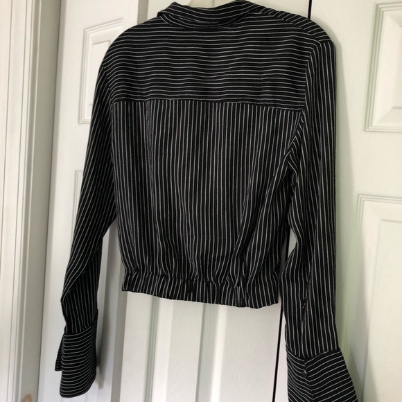 Windsor Black & White Pinstriped Blouse - Picture 8 of 10